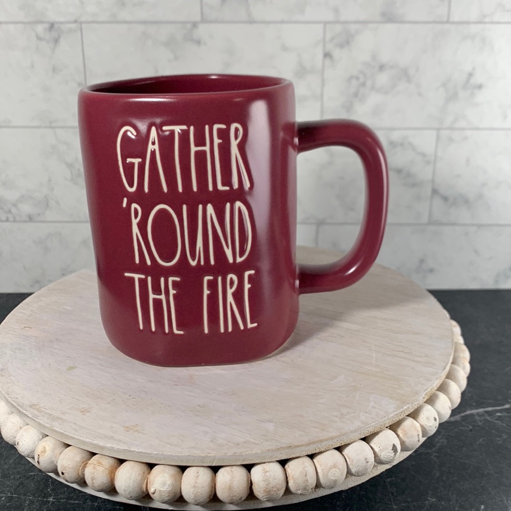 New never used Rae Dunn GATHER 'ROUND THE FIRE mug